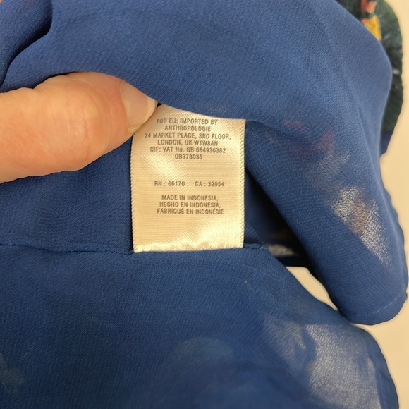 Maeve Anthropologie Evaline sleeveless A-line Floral Blue Dress S - Picture 12 of 13